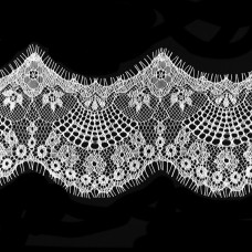Кружево Zira шантильи, белое  8-10 см | furnitura.com.ua