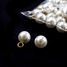 Ґудзик перлинка на металевій золотій ніжці | furnitura.com.ua