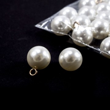 Ґудзик перлинка на металевій золотій ніжці - furnitura.com.ua