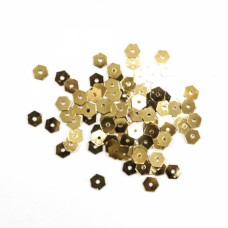 Пайетка золотая шестигранник, 5 мм  | furnitura.com.ua