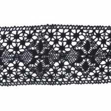 Мереживо кроше чорне, 12 см | furnitura.com.ua