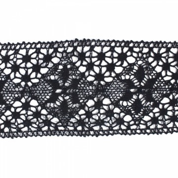 Кружево Кроше черное, 12 см - furnitura.com.ua