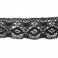 Мереживо кроше чорне, 9 см | furnitura.com.ua