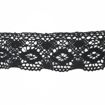 Мереживо кроше чорне, 9 см - furnitura.com.ua