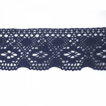 Мереживо кроше синє, 8 см - furnitura.com.ua