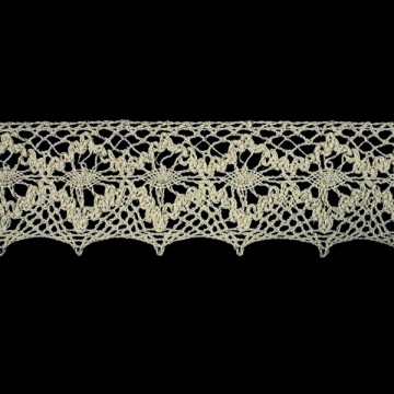 Кружево Кроше арт.166 натуральное,шир. 5,5 см, в боб. 9 м - furnitura.com.ua