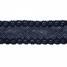 Мереживо кроше чорне, 4 см | furnitura.com.ua