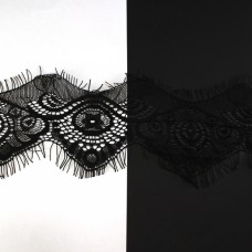 Кружево черное шантильи, 6-9 см | furnitura.com.ua