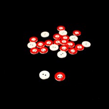 Пуговица красная, 12 мм