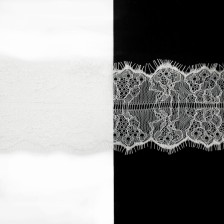Кружево Zira шантильи арт.069,белое,шир. 8 см, купон 3 м