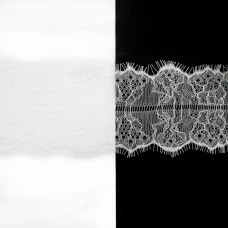 Кружево Zira шантильи арт.069,белое,шир. 8 см, купон 3 м | furnitura.com.ua