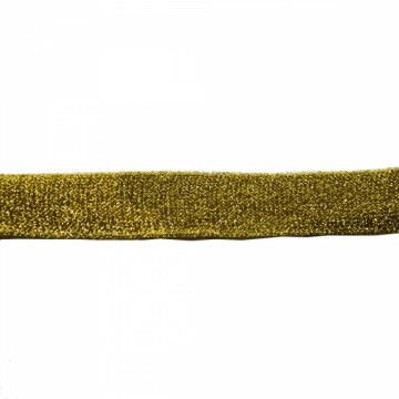 Тесьма трикотажная с люрексом, 2 см, золото - furnitura.com.ua