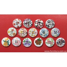 Пуговица деревянная круглая белая | furnitura.com.ua