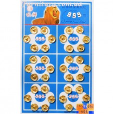 Кнопка пришивна на листах D8мм золото | furnitura.com.ua