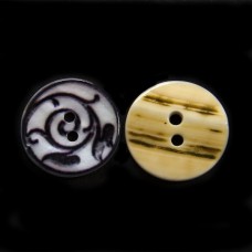 Гудзик черепашка біла+чорна,18 мм | furnitura.com.ua