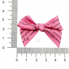 Аппликация бантик розовый 3х5 см  | furnitura.com.ua