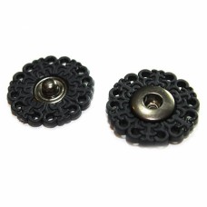 Кнопка приш. на пласт. осн. D26 мм., чорна 12 шт.(ажурна) | furnitura.com.ua