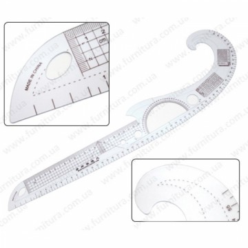 Лінійка лекальна пластикова №3250 - furnitura.com.ua