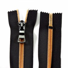 Блискавка Lux чорна+бронза, 20 см