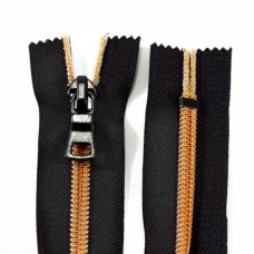 Молния Lux черная+бронза, 20 см | furnitura.com.ua