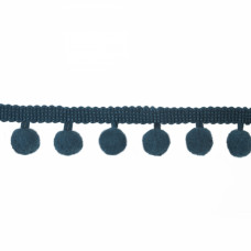 Стрічка з помпонами синя, 2см | furnitura.com.ua