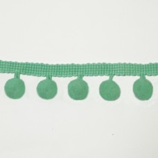 Лента с помпонами бирюзовая, 2см | furnitura.com.ua