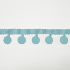 Стрічка з помпонами блакитна, 2см | furnitura.com.ua