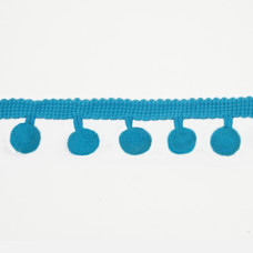 Стрічка з помпонами лазурно-блакитна | furnitura.com.ua