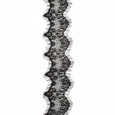 Кружево Zira шантильи, черное 5-6 см | furnitura.com.ua