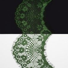 Кружево Zira шантильи, зеленое 8-10 см | furnitura.com.ua