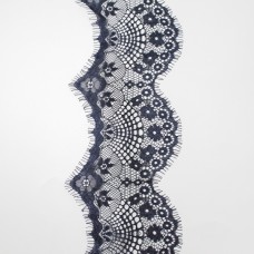 Кружево Zira шантильи, синее 8-10 см | furnitura.com.ua