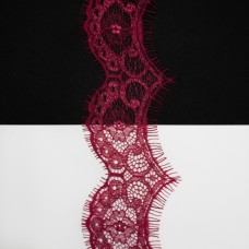 Кружево Zira шантильи, бордовое 5-6 см | furnitura.com.ua