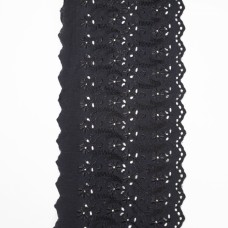 Мереживо арт Н615 чорне(прошва) шир. 14 см (боб. 9 м) | furnitura.com.ua