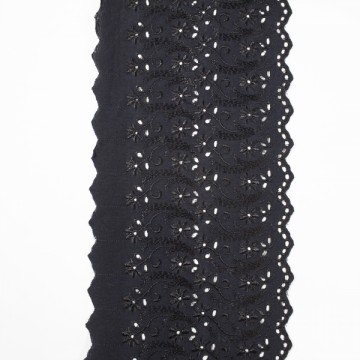 Мереживо арт Н615 чорне(прошва) шир. 14 см (боб. 9 м) - furnitura.com.ua