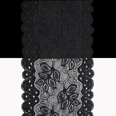 Мереживо арт. 173 чорне, шир. 15 см, боб. 10 м | furnitura.com.ua