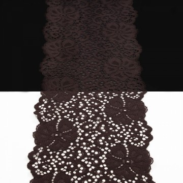 Кружево Италия шоколадное, 14 см - furnitura.com.ua