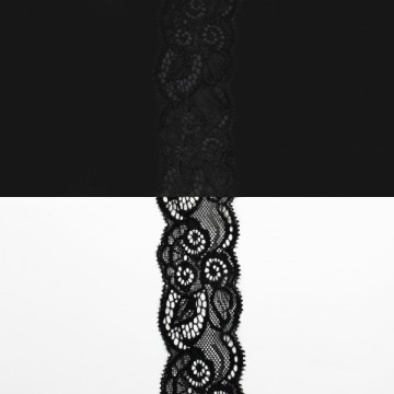 Кружево Италия арт.174 черное, шир 5,5 см, боб 10 м - furnitura.com.ua