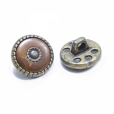 Ґудзик коричневий з каменем, 16 мм | furnitura.com.ua