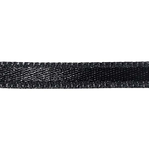 Стрічка атласна двостороння чорна 0,5 см (100 м)