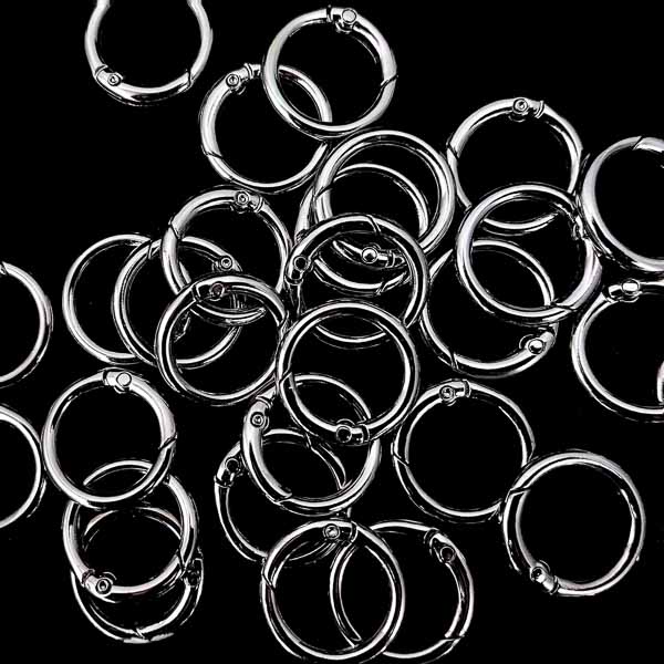 Карабин кольцо никель, 20 мм, металл