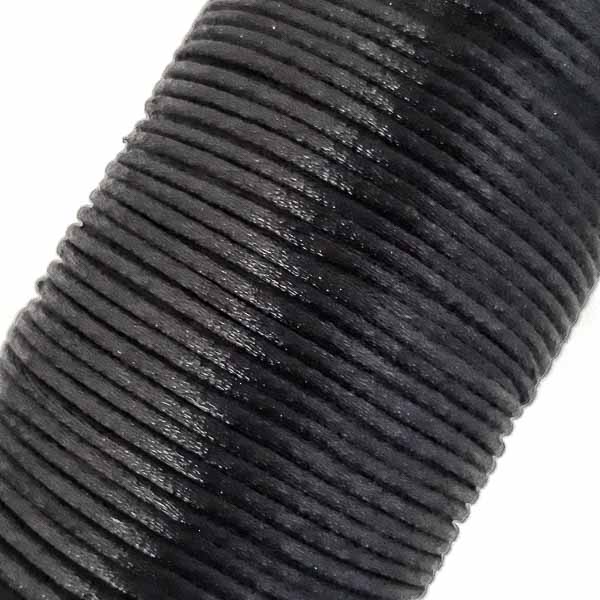 шнур корсетний чорний, 2 мм