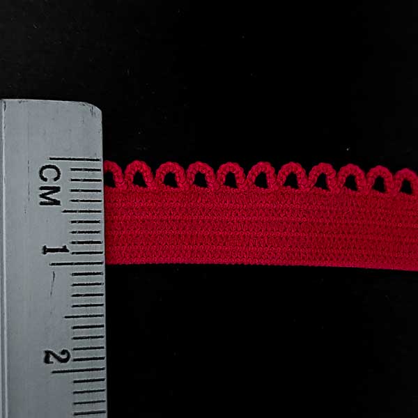 Резинка ажурна білизняна 10 мм червона,75 м