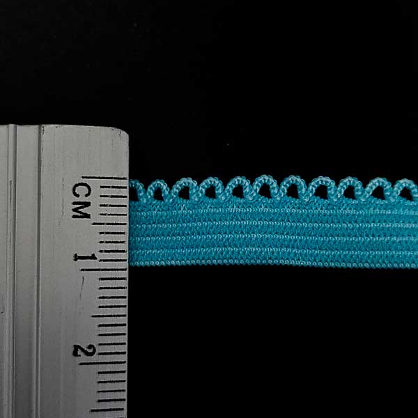 резинка ажурная бельевая 10 мм голубая, 75 м