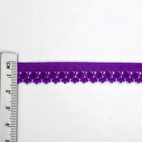 Резинка бельевая ажурная фиолетовая, 16 мм