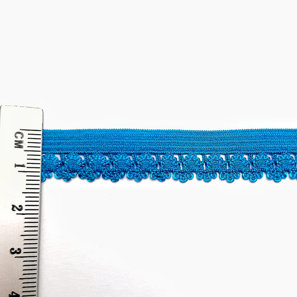 Резинка ажурная бельевая голубая, 14 мм