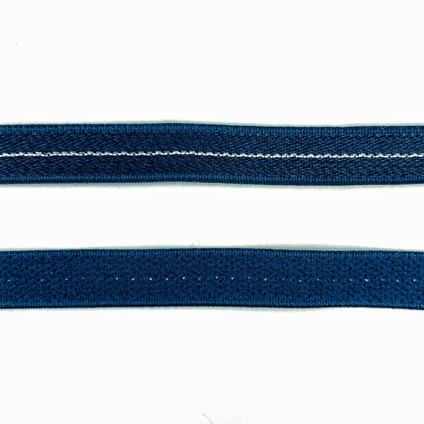 Резинка для бретелі синя + срібло, 1 см