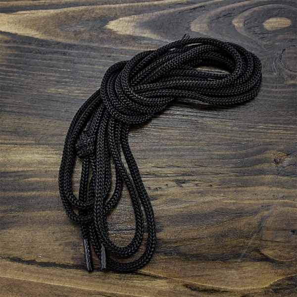Шнурок круглий чорний, 105 см