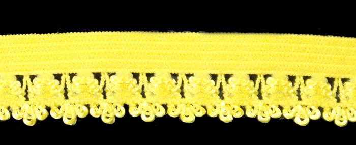 Резинка бельевая ажурная желтая,16 мм 