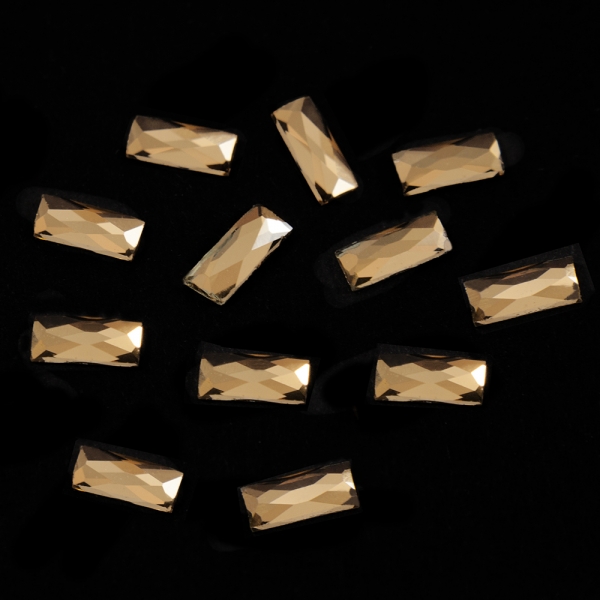 Стразы клеевые золотые, 7х3 мм