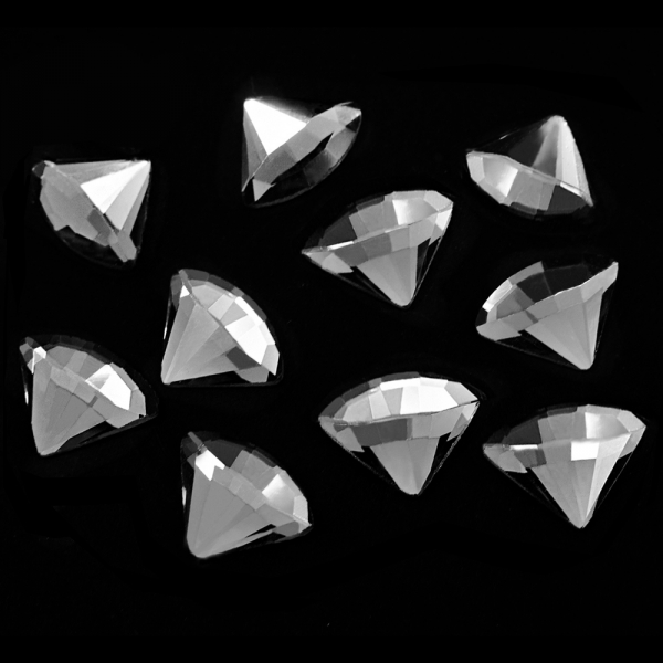 Стрази клейові алмази сірі, 13х17 мм